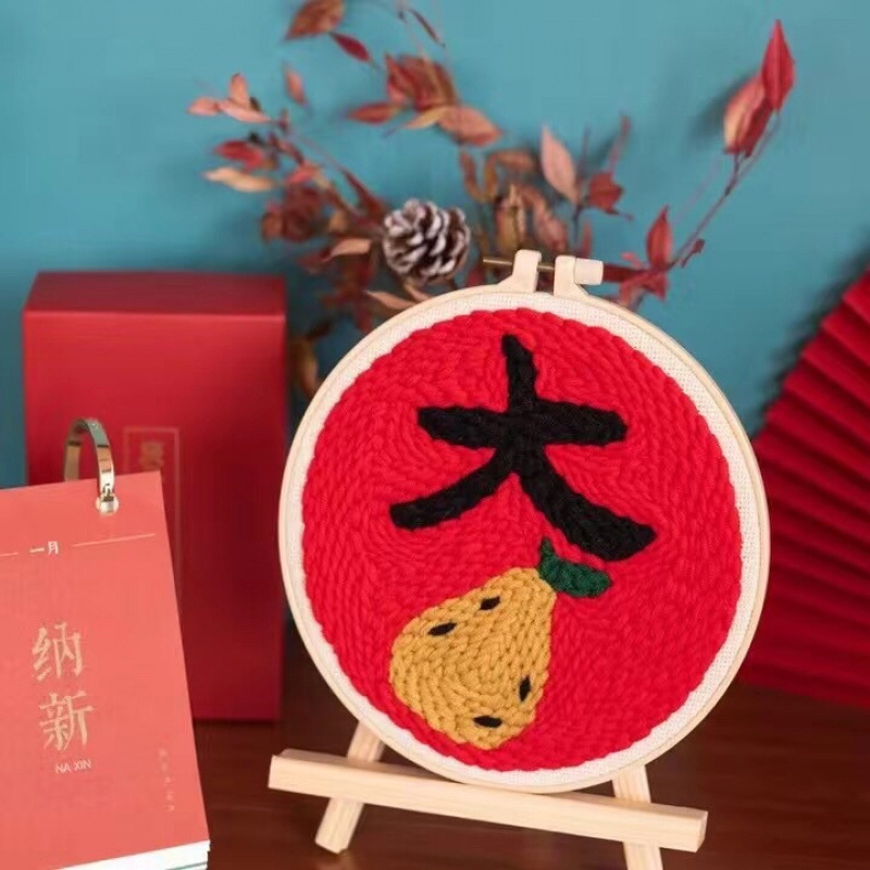 俄罗斯戳戳绣手工diy材料包秀乐墩十字绣毛线刺绣搓|undefined