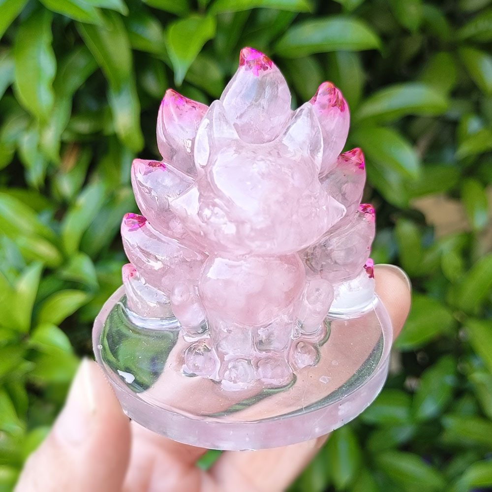 핑크 크리스탈 자갈 여우