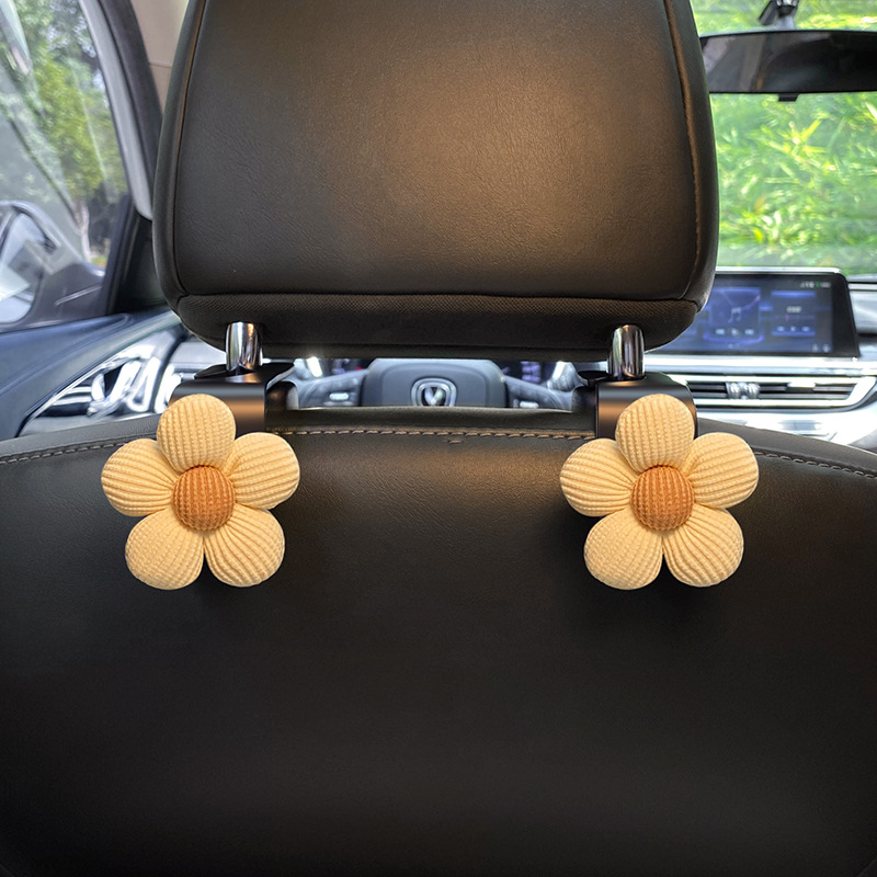 Gancho de coche lindo creativo Gancho de coche multifuncional flor pequeña asiento de coche almacenamiento trasero suministros de coche