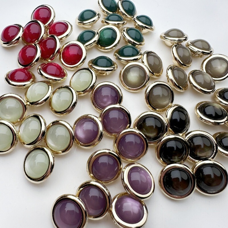 Yue An Color Metal Cat's Eye Shirt dress High-grade Button Knitwear High-grade Metal Button