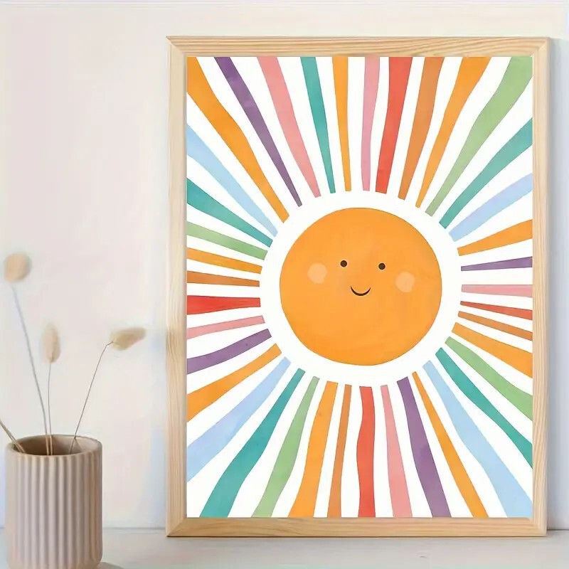 Cross-Border Amazon Bohemian Sun Painting Art Poster Background Wall Abstract Minimalism Cross-Border Amazon Bohemian Sun Painting Art Poster Background Wall Abstract Minimalism