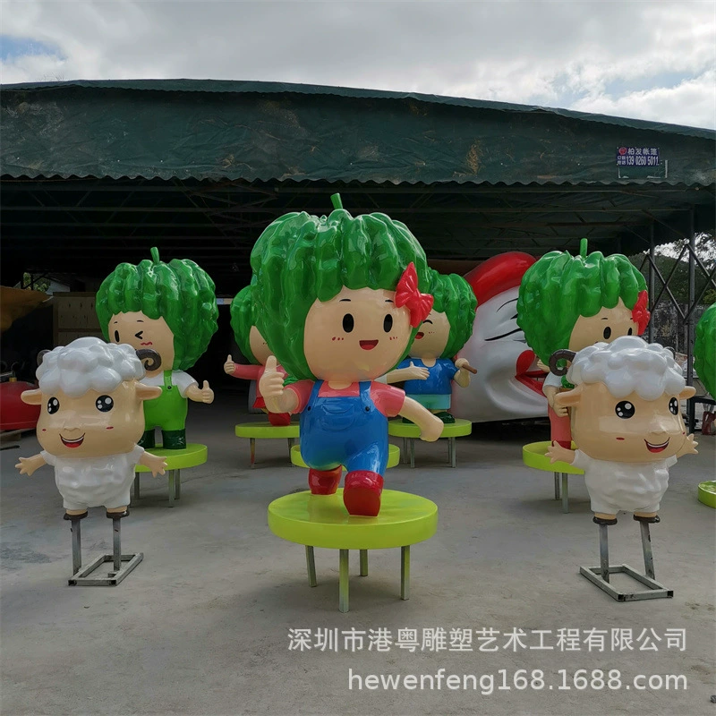 Оригинальная скульптура из фибергласса в виде мультяшного фрукта горькой дыни, культурный туризм, большая модель младенца из горькой дыни