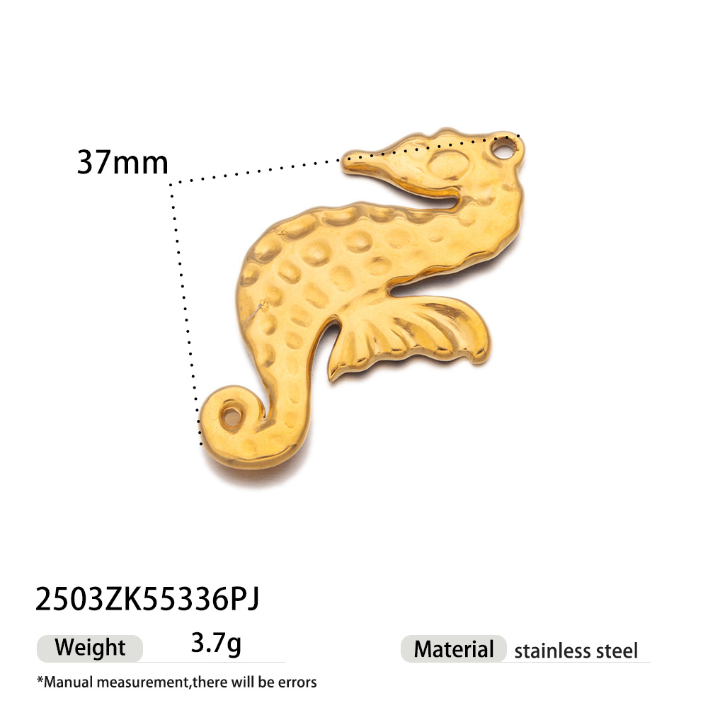 304 Stainless Steel Material 1 Piece Titanium Steel PVD Coated Real Gold Plated Sun Bow Knot Fish Polished Pendant Charms