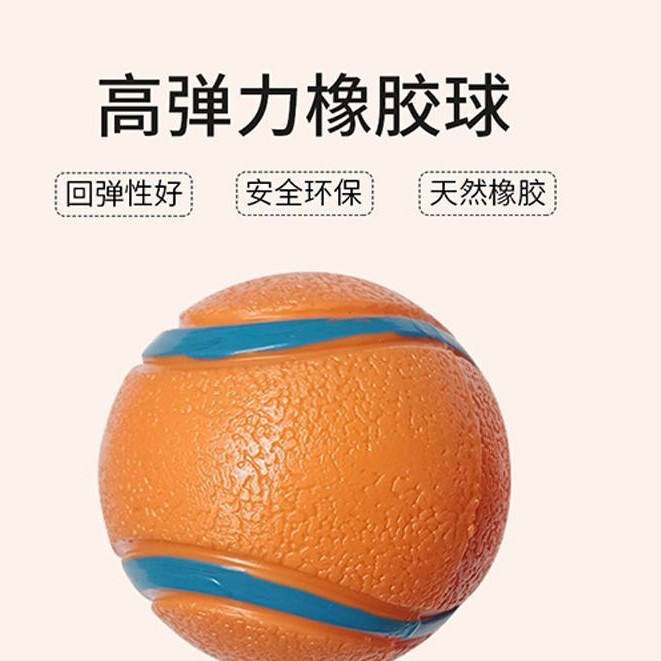 跨境狗玩具球 形弹力咬不烂 发声自嗨解闷耐咬网球磨牙训犬互动