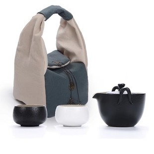 Black pottery Express Cup One Pot Two Cups travel tea set suit company ceramic tea set gift hotel room tea set