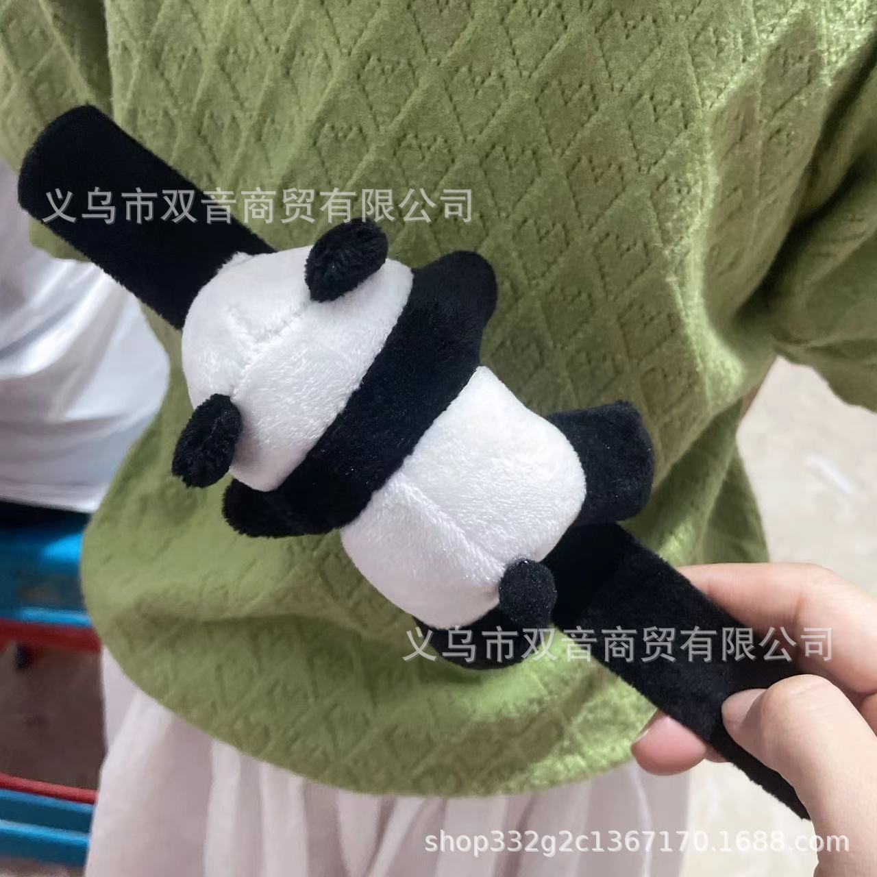 Muñeca creativa Panda raqueta anillo pulsera niños muñeca de peluche juguete bicicleta accesorios boda regalo de mano