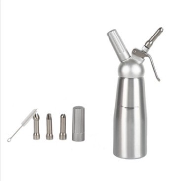 Pistola de crema de acero inoxidable, sifón espumador para nata y decoración de postres, uso profesional y doméstico