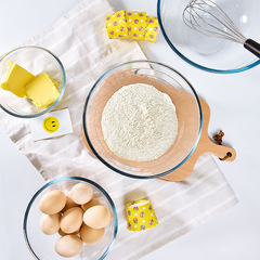 PK7J Glass Bowl – Microwave-Safe, Heat-Resistant, Transparent, Large Household Mixing Bowl & Salad Bowl with Lid for Baking