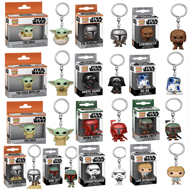 Star Wars Peripheral the Mandalorian Boba Keychain Stormtrooper Vinda Figure Keychain Pendant