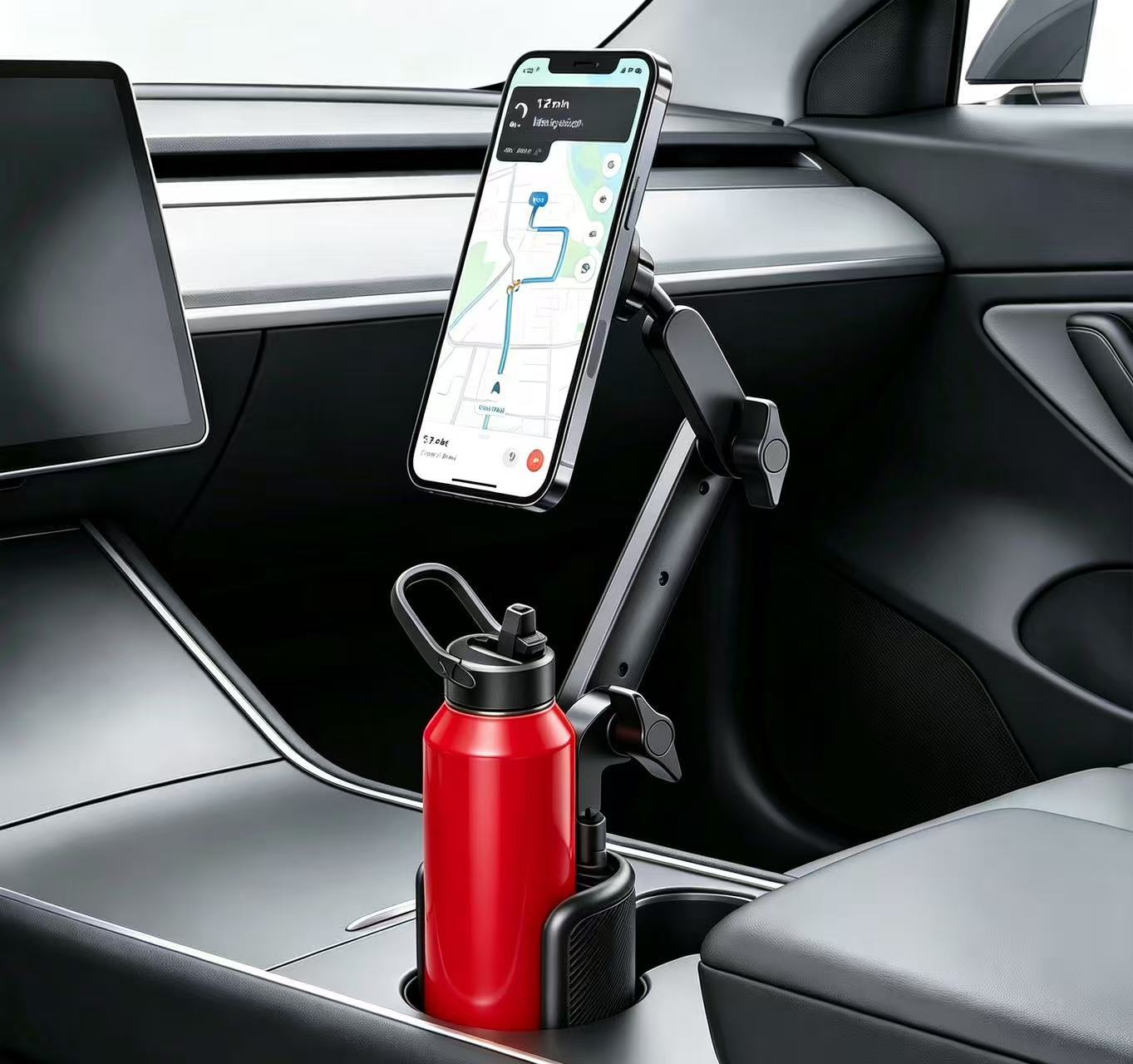 Cross-border car cup holder, car phone and tablet navigation stand, multifunctional two-in-one cup holder stand