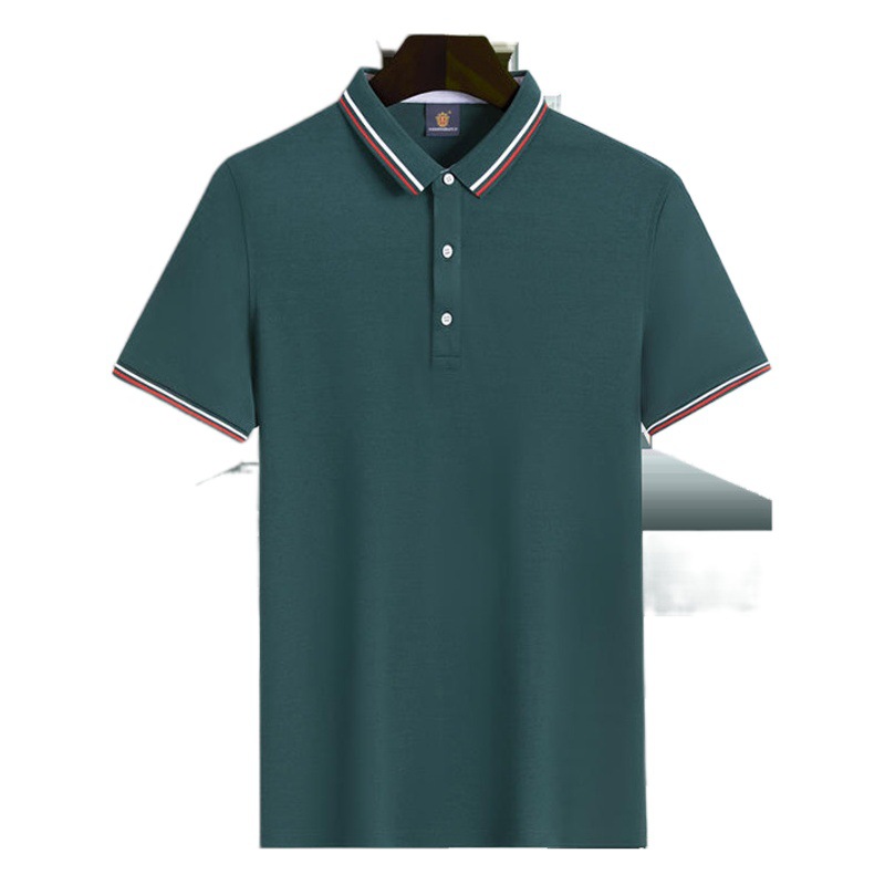 Polo de manga corta de negocios, fresco y transpirable para verano, anti-pilling, de seda helada, ropa de trabajo, con impresión de logotipo personalizado