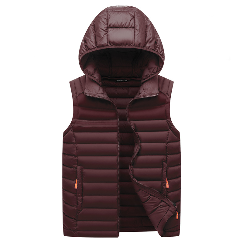 Chaleco transfronterizo para hombres 2023 Otoño e Invierno chaqueta casual con capucha Chaleco de hombre Chaqueta de algodón acolchado abrigo de algodón acolchado cálido al por mayor