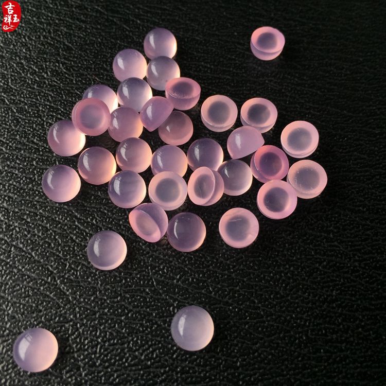Pink chalcedony ring inlaid egg noodles loose beads handmade diy agate noodles hairpin Accessories Wholesale