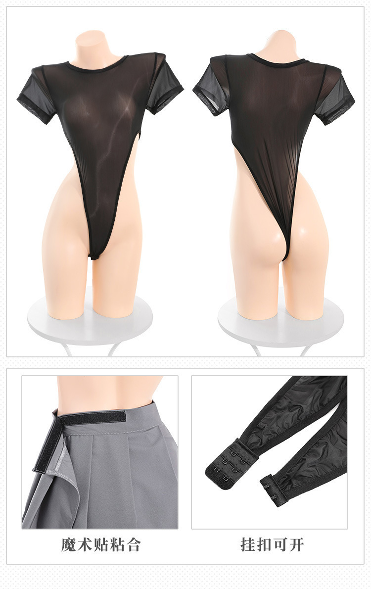 Feimu Selects JK Uniform Costume Set with Pleated Skirt, Tie and Thong — detail image 43