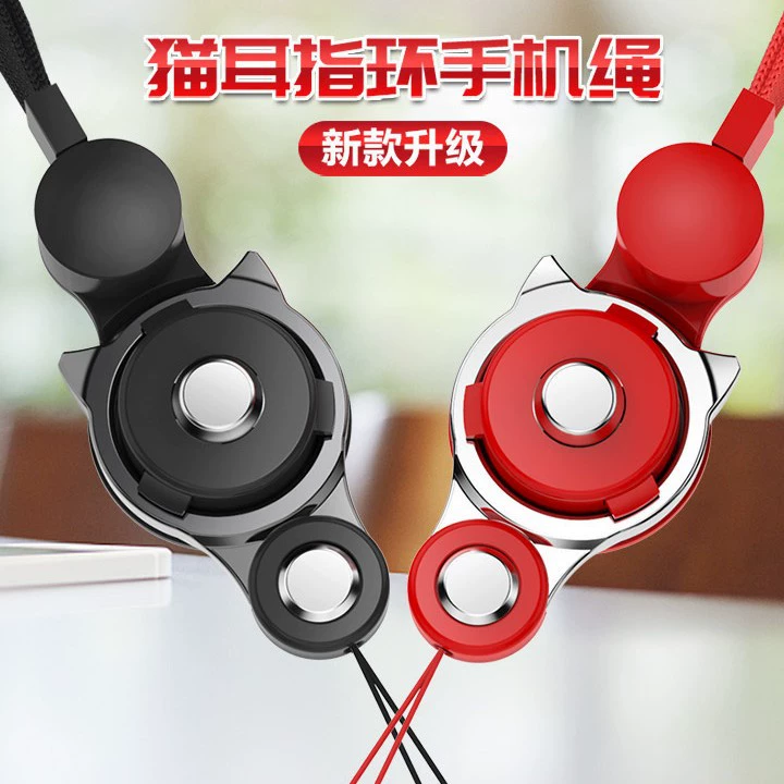 Металлический брелок для телефона с кошачьими ушками, длинный шнурок для телефона, милый шнурок для USB-накопителя, подарок от производителя, оптом