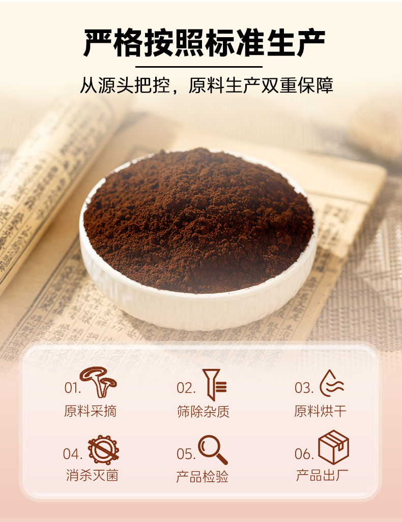 Reishi Mushroom Spore Powder 250g Changbai Mountain Red Lingzhi Spores for Daily Wellness quality and texture