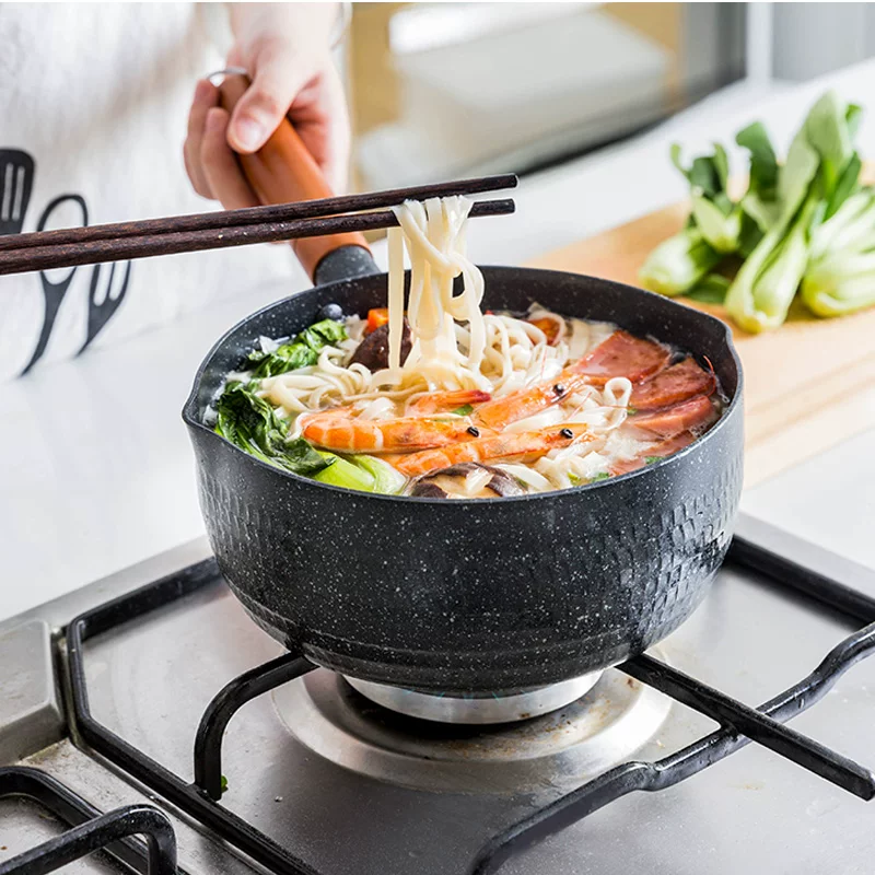Кастрюля Xueping для рисового/пшеничного молока, антипригарная, японского стиля, для дома, для детского прикорма, для быстрого приготовления лапши, электромагнитная плита, пароварка