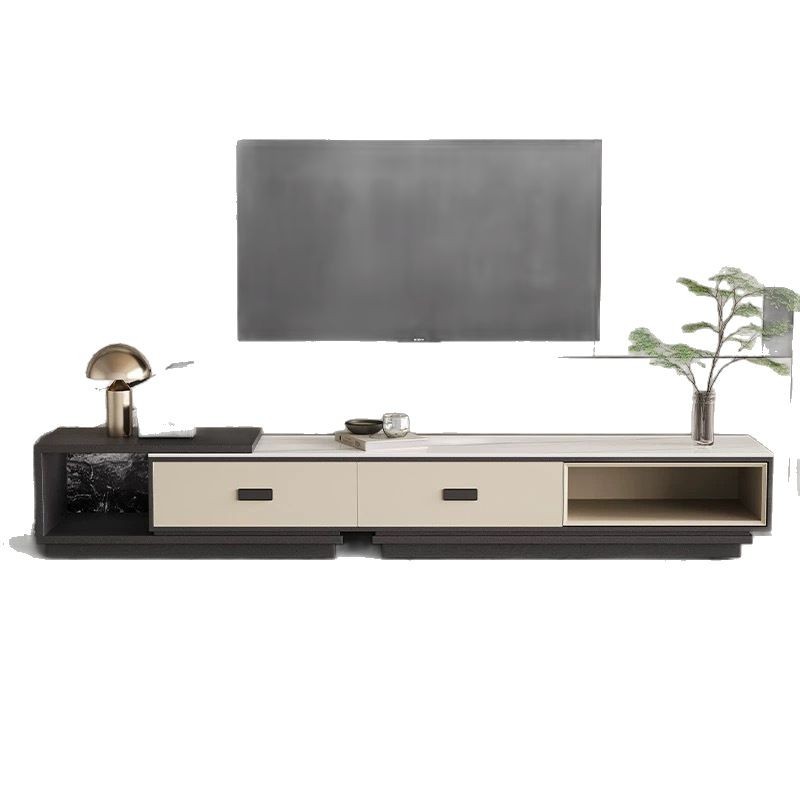 Nuevo estilo de lujo ligero y moderno simple meseta de té sala de estar doméstica minimalista mesa de tabla de roca combinación de gabinete de vidrio