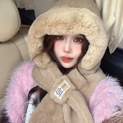 Autumn and winter warm cycling hat and scarf all-in-one internet celebrity windproof thickened warm versatile toe-cap ear protection cycling hat