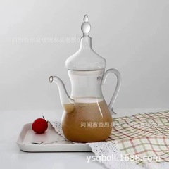 阿拉伯玻璃壺咖啡壺 耐高溫透明玻璃壺 高硼硅煮茶壺花茶壺