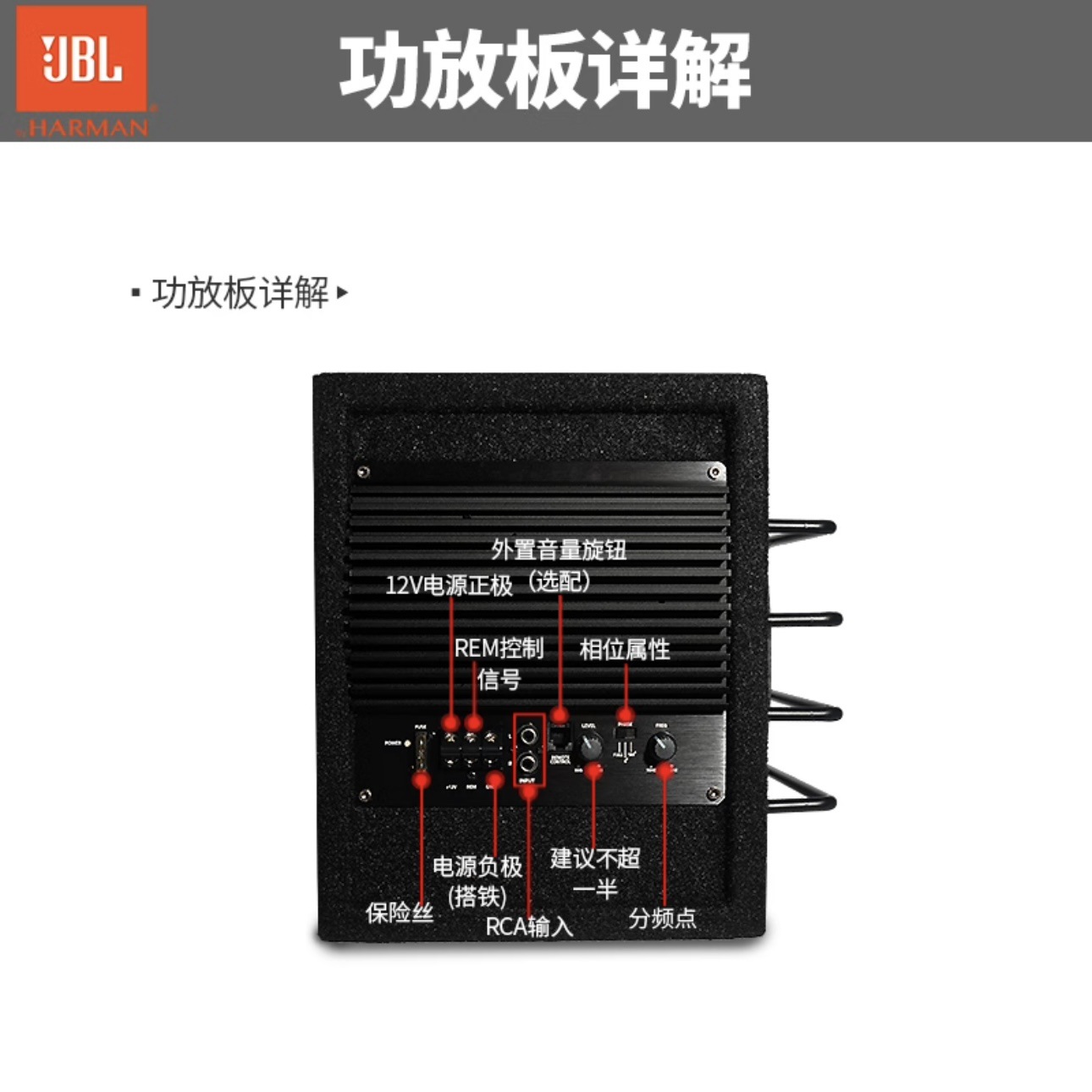 Jbl Stage 82 8inch Box-Type Active Subwoofer High-Power Car Audio