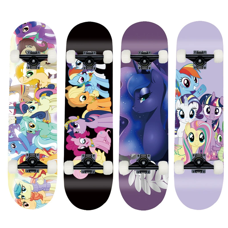 Четырехколесный скейтборд с двойным перебором молодежный аниме-мультфильм для начинающих