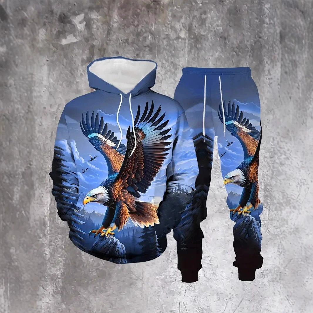 Новый кросс-бордерный 3D-цифровой печатный худи-костюм с капюшоном для пар