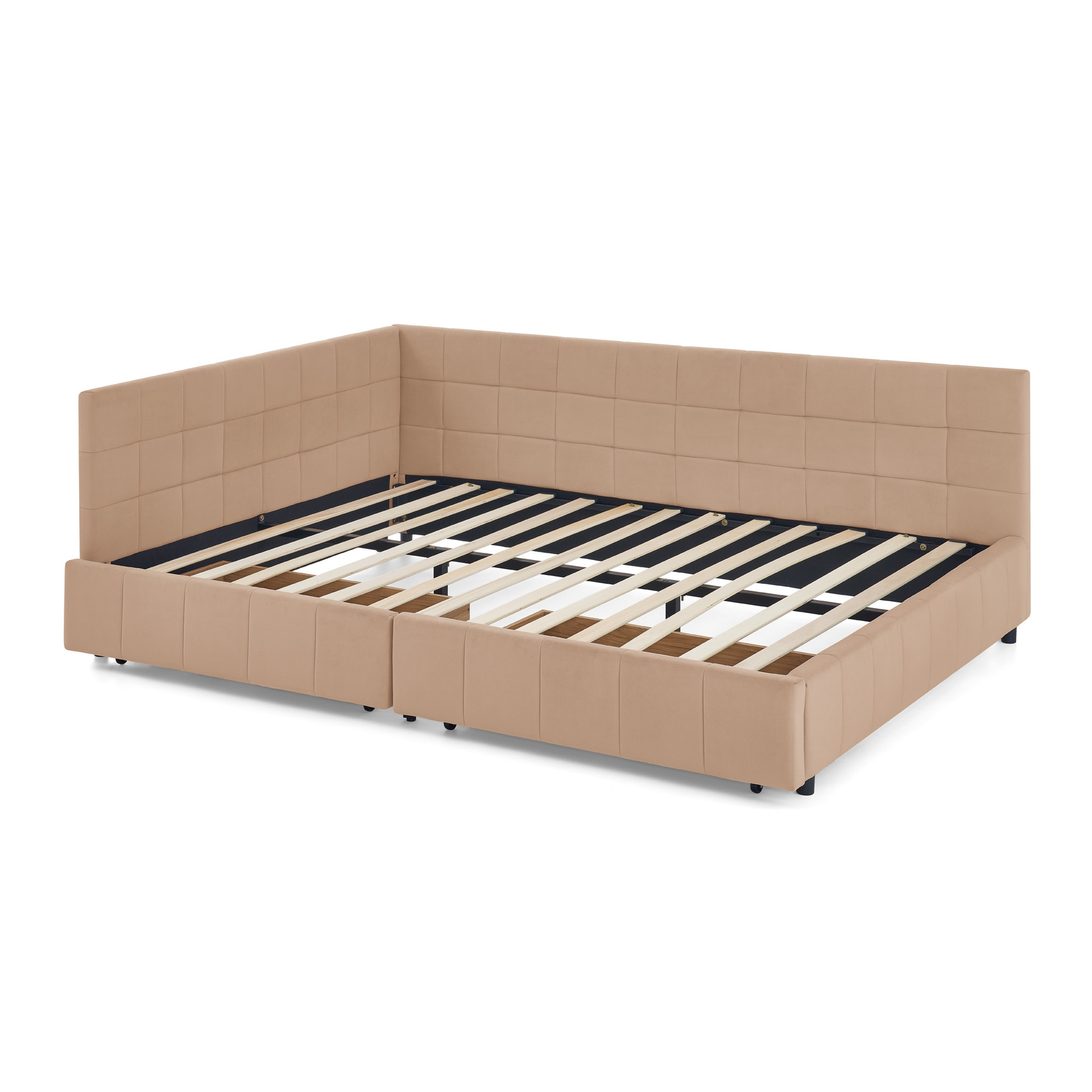 Fabrica de comercio exterior cama de tela cama de lino gris cama de almacenamiento neumático cama doble cama cama de dormitorio
