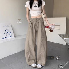 高腰弯刀牛仔裤美式复古2025秋季新款宽松阔腿休闲拖地裤长裤女潮