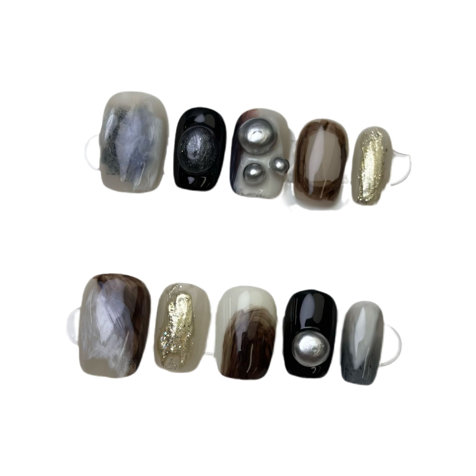 Three dimensional nail stickers