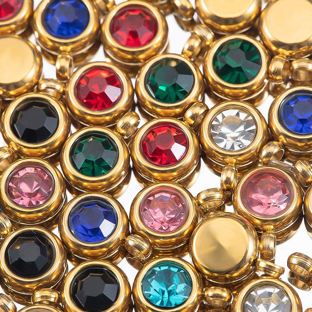 Zircon Inlay Material 20 PCS/Package Diameter 6 Mm Plastic Resin Zircon Geometric Pendant