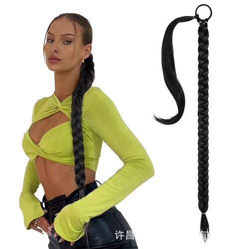 Eurasian false hair braid wig women wrapped style hair extension braided wig boxing ponytail hair extension new arrival