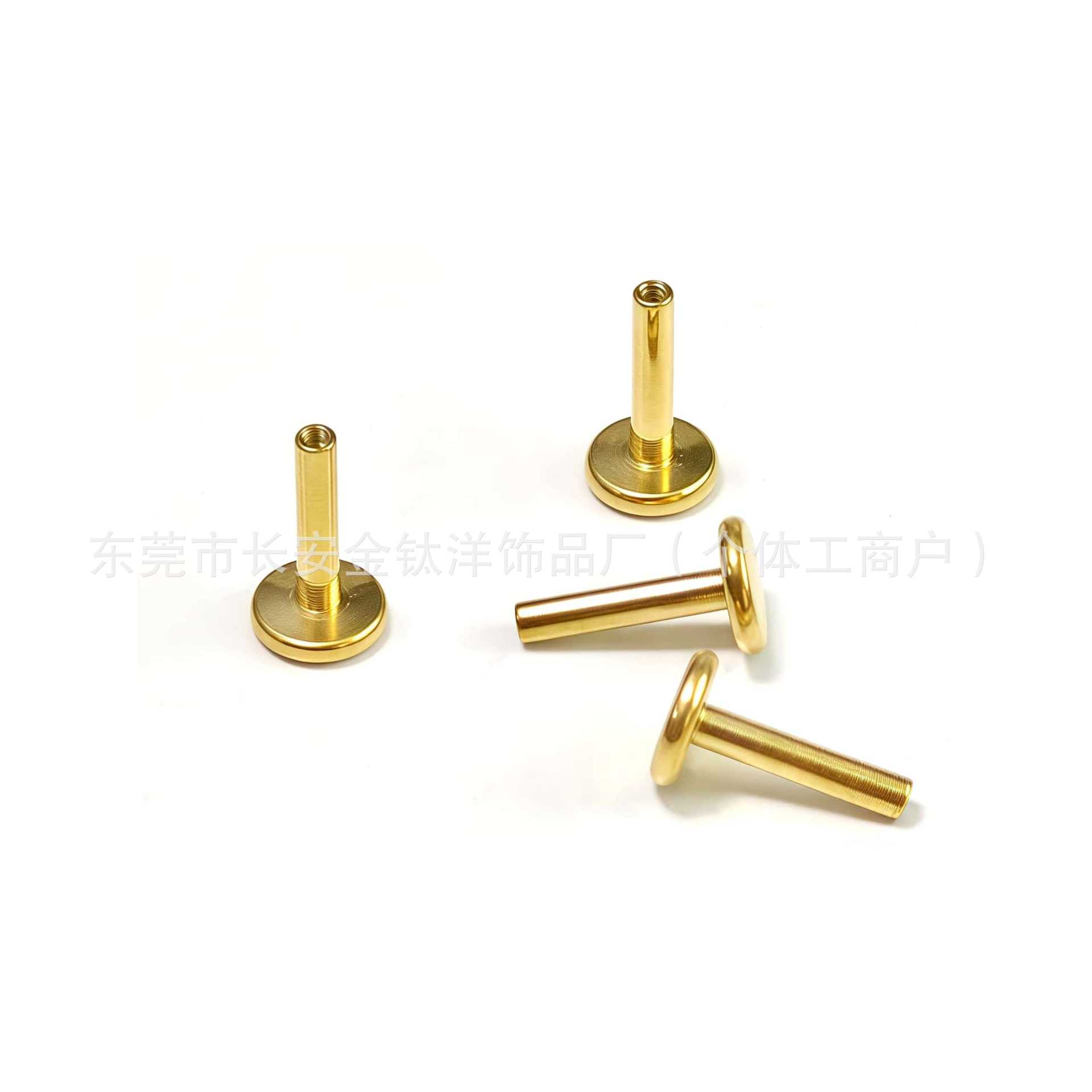 F136 Titanium 18K Gold Plated Internal Thread Labret Stud Flat Bottom Rod Body Piercing Jewelry detail image 5
