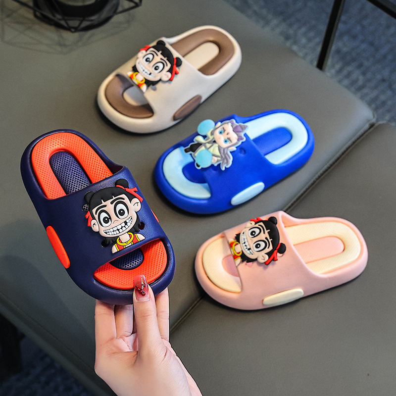 2025 New Nezha Slippers Girls Ao Bing Children Cartoon Summer Home Non-Slip Baby Boys Environmentally Friendly Slippers