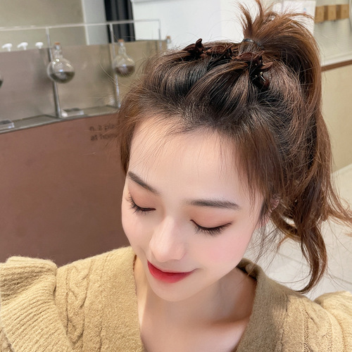 Lazy Princess Headband Hair Clip for Women, Front Side Double Layer Hair Pin, High-end Fringe Flyaway Hair Decor