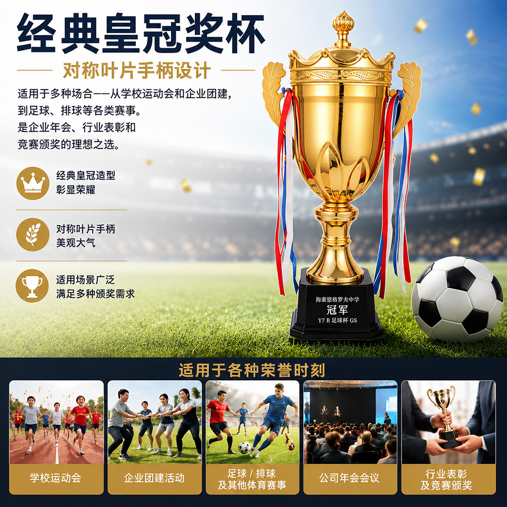 Fábrica directa trofeo de metal competitivo creativo trofeo de fútbol de eventos de fútbol de baloncesto
