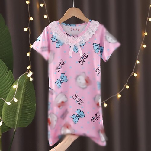 Cross-border wholesale children's pajamas princess floral lace short-sleeve sleepwear summer home clothes air-conditioned sleepwear