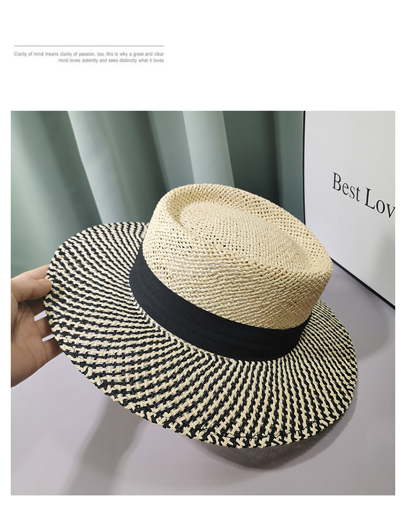 Straw Hat Hats Type Women's Basic Color Block Big Eaves Straw Hat