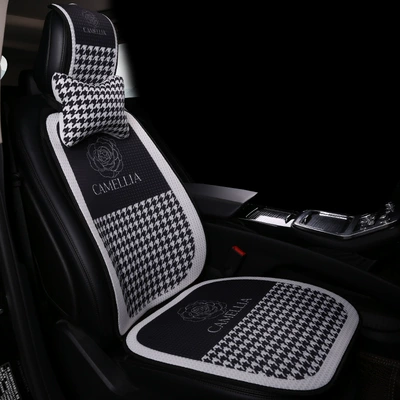 Seat cushion, seat cover — Waist-Cushion, Summer Cooling Pad, Non-Slip Breathable - black-camellia-main-driver-1-seat-cushion-1-back-cushion-1-neck-pillow-honeycomb