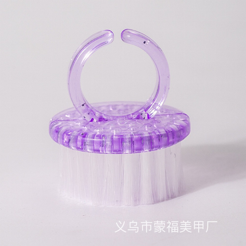 新款美甲指环刷软毛戒指刷短柄柔软扫灰尘清洁打磨指甲粉尘刷工具|undefined