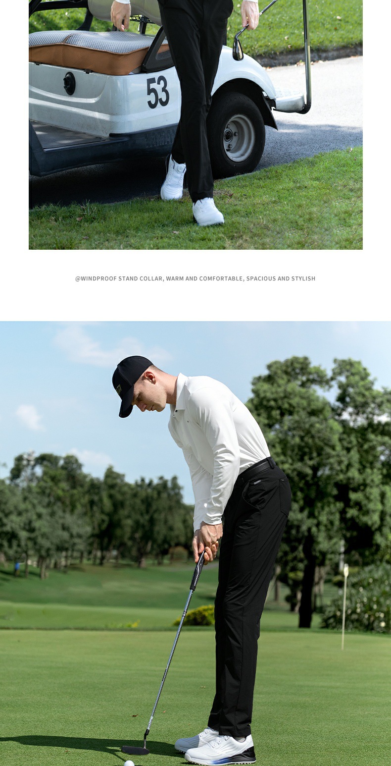Quần dài golf nam PGM co giãn thoải mái, thắt lưng thun — KUZ187-quần trắng chi tiết 8