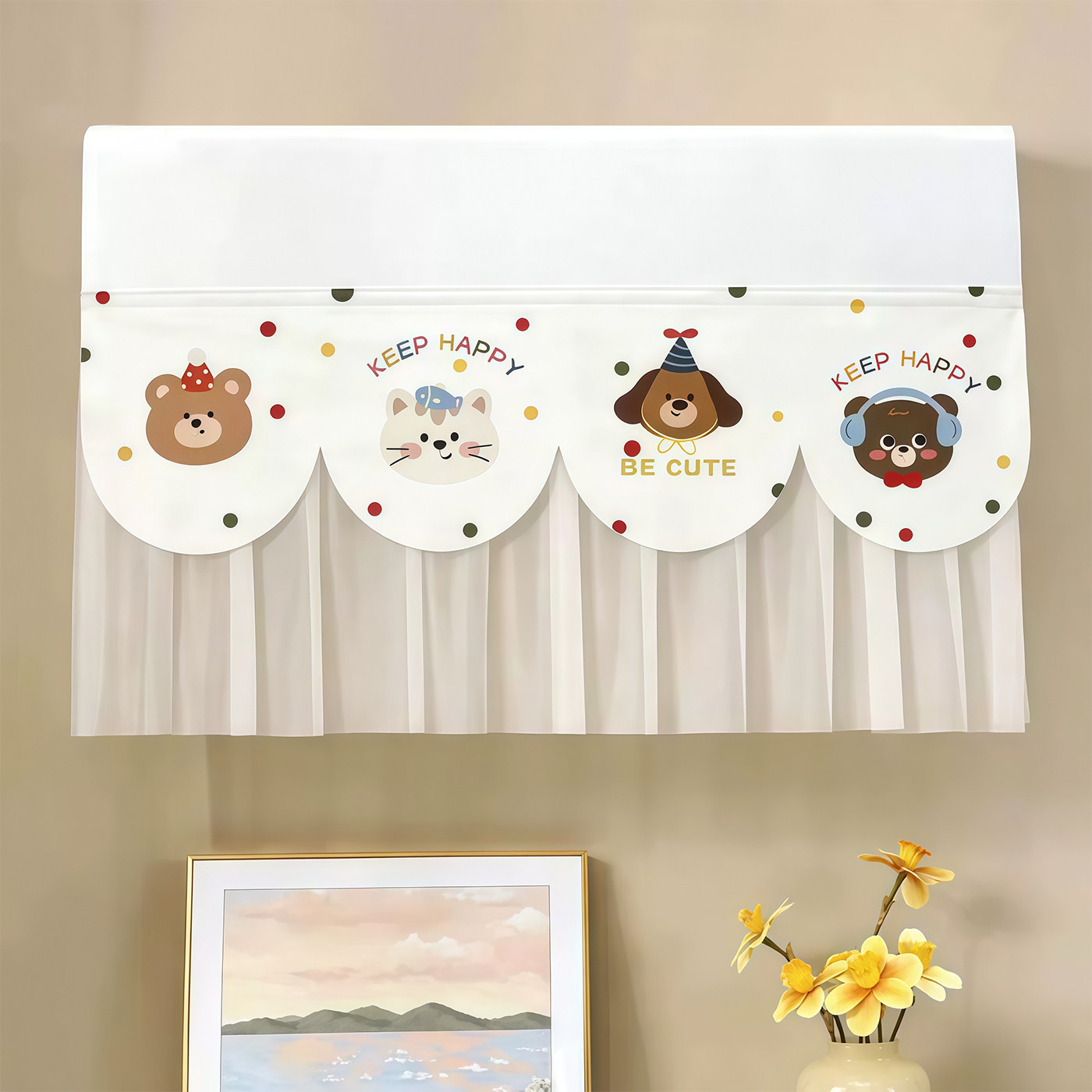 Air Conditioning Wind Deflector Curtain for Postpartum Babies, Prevents Direct Cold Air Blowing, Universal Air Outlet Wall-Mounted Wind Shield Curtain