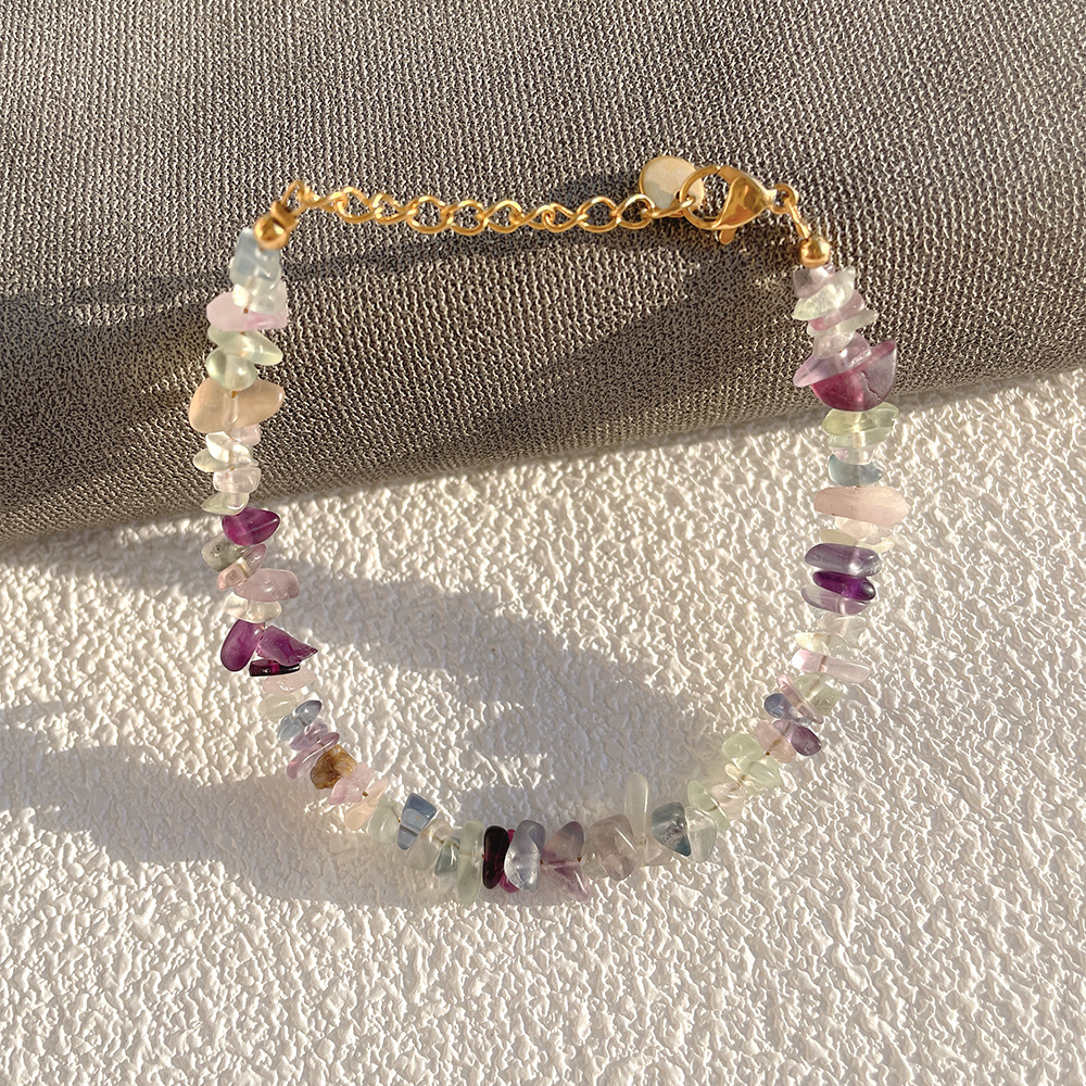 Fashion Irregular natural stone Titanium Steel Patchwork Bracelets 1 Piece