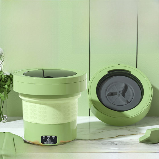 6L folding portable mini washing machine underwear socks dormitory dedicated small elution integrated cleaning artifact