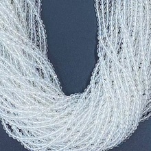 厂家批发天然白水晶圆形切面 切角散珠刻面半成品长链DIY饰品配件