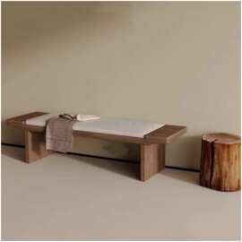 新中式简约设计师创意客厅沙发凳茶桌凳大堂会所休息凳卧室床尾凳