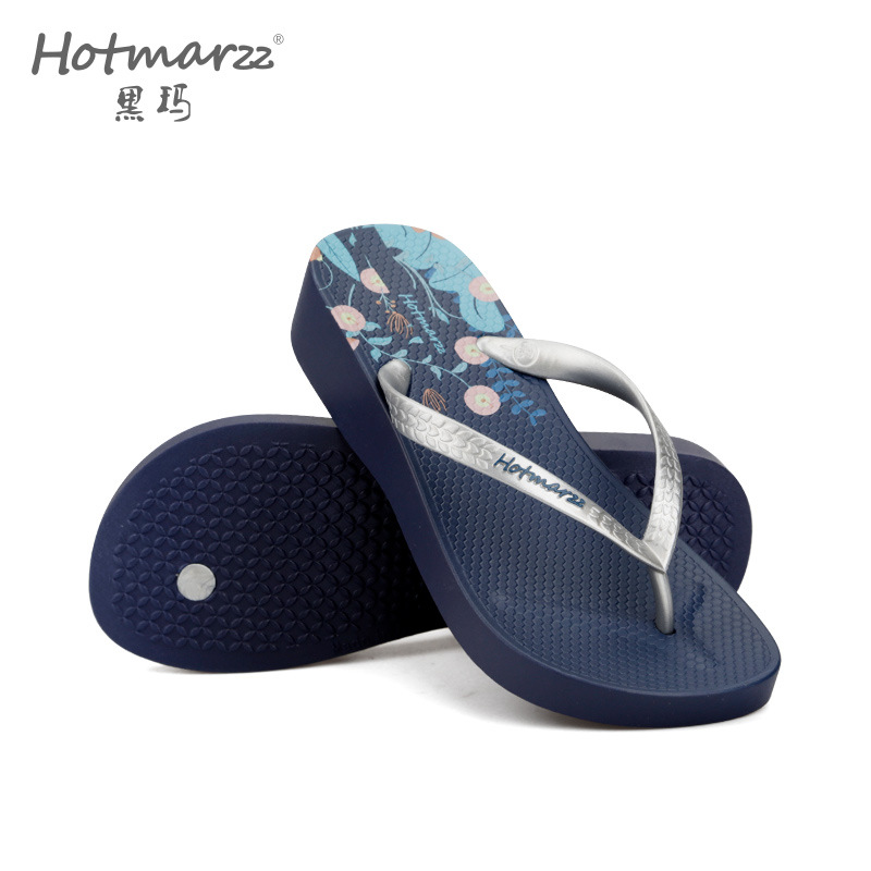 Hotmarzz Blackma nueva mujer tacones de tacones altos zapatillas de PVC zapatillas de playa transfronterizas verano