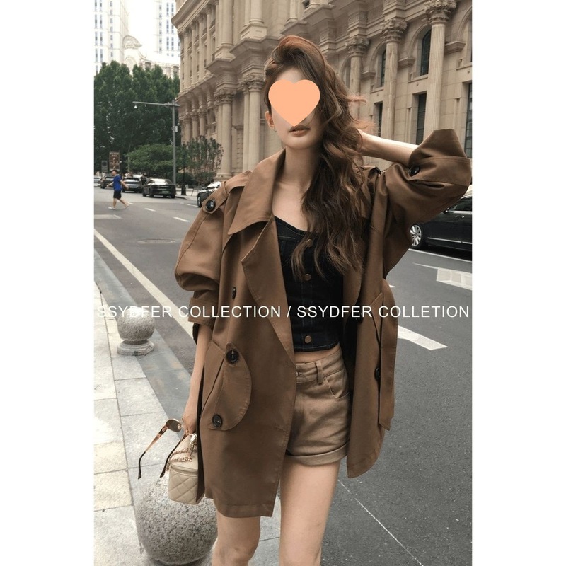 韩版小众翻领气质风衣女2025秋季流行单品新款外套时尚设计感大衣|undefined