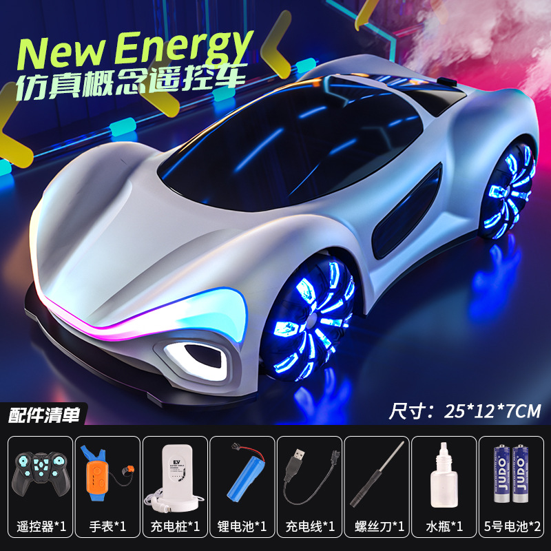 Juguetes de control remoto de inducción de gestos para niños nueva energía recargable coche 4WD futuro concepto de coche de carreras regalos para niños