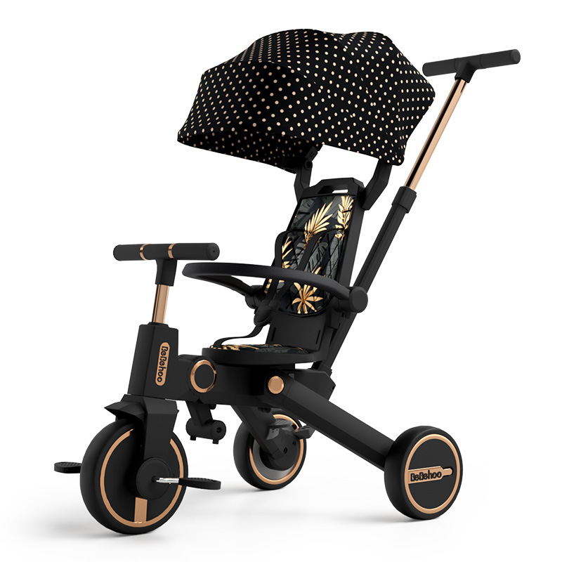 Bebehoo Baby Tricycle Kidsren's Bicycle 1-6 Years Old Baby Walking Artifact Lightweight Foldableing Two-Way Baby Stroller